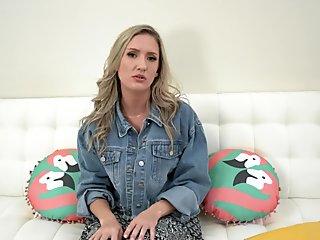 Dark haired Romana Ryder swallows a cum