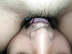 Grandmas hairy pussy gets a young guest